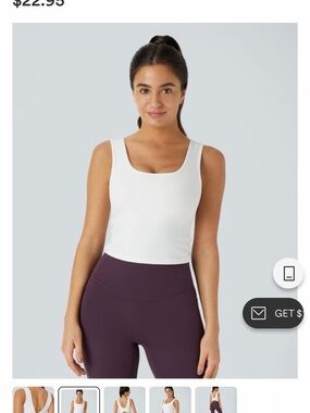 HALARA White Scoop Neck Cropped Tank